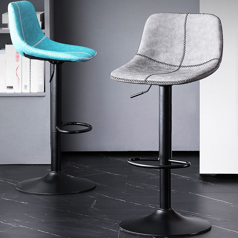 Modern Home Leather Stool Swivel Adjustable Footrest Barstool Clearhalo 'Bar Furniture' 'Bar Stools' 'bar_stools' 'furn' 'furn_bar_stools' 'Furniture' 'furniture_bar_stools' 'Kitchen & Dining Furniture' 1200x1200_a02067cc-3049-4648-8c43-80137a0eeb35