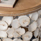 French Country Solid Wood Coffee Table Round Distressed Cocktail Table