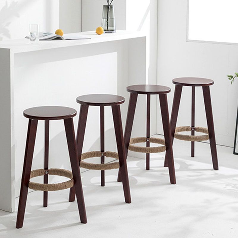 Industrial Rubberwood Stackable Simple Barstool Indoor Tall Stool with Round Seat Clearhalo 'Bar Furniture' 'Bar Stools' 'bar_stools' 'furn' 'furn_bar_stools' 'furniture_bar_stools' 'Kitchen & Dining Furniture' 'kitchen&dining_furn' 'kitchen' 'kitchen_furn' Furniture' 1200x1200_a0226337-f7f6-4ead-8388-45e157d46337