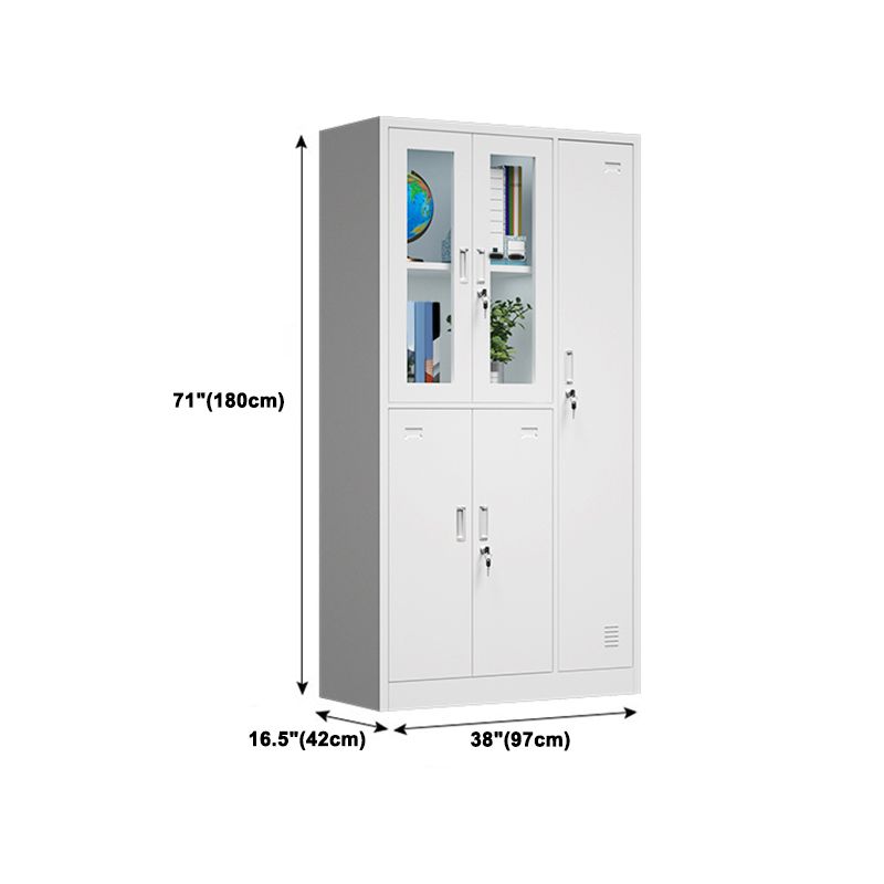 Modern Grey Storage Cabinet with Hinged Door Metal Cabinet for Bathroom Clearhalo 'Armoires & Wardrobes' 'armoires_wardrobes' 'Bedroom Furniture' 'furn' 'furn_armoires_wardrobes' 'Furniture' 1200x1200_a022a79b-f4b7-47f9-a1b4-b68a5518025d