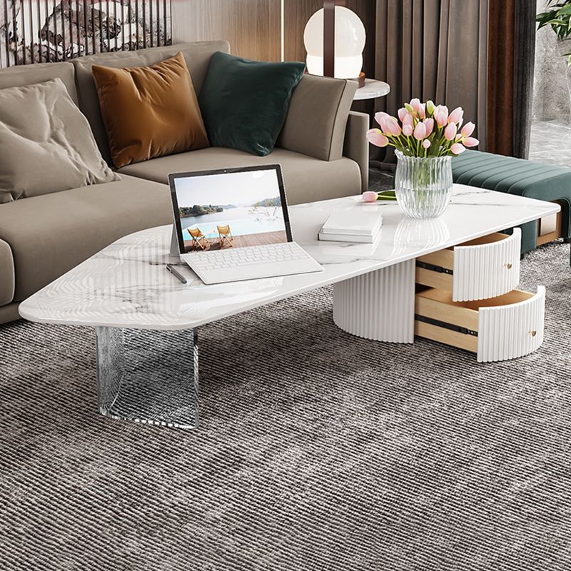 Modern Acrylic Legs Coffee Table Slate Coffee Table for Living Room Clearhalo 'Coffee & Accent Tables' 'Coffee Tables' 'coffee_tables' 'furn' 'furn_coffee_tables' 'Furniture' 'Living Room Furniture' 1200x1200_a0242310-d2dd-4589-9014-461422a8be38