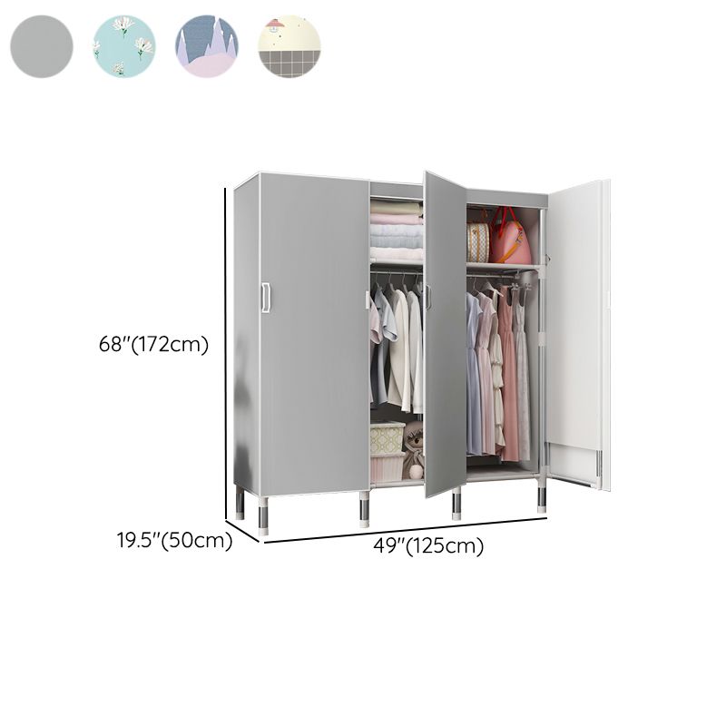 Hinged Wardrobe Armoire Modern with Legs Steel Wardrobe Closet for Home Clearhalo 'Armoires & Wardrobes' 'armoires_wardrobes' 'Bedroom Furniture' 'furn' 'furn_armoires_wardrobes' 'Furniture' 1200x1200_a025402e-b3b7-4dc2-8217-240f33a88776