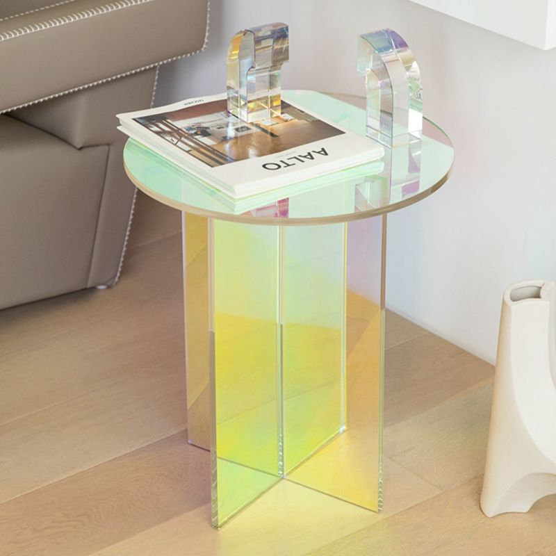 Tavolo laterale accento multicolori tavolo di plastica a forma rotonda per camera da letto