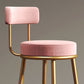 Glam Style Bar-stool Round Counter Bar Stool with Metal Legs