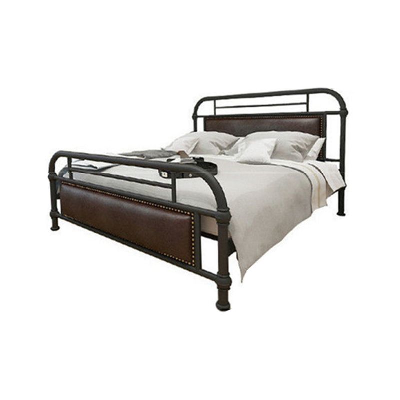 Industrial Nailhead Upholstered Bed Frame Metal 43.3" Tall Bed Clearhalo 'Bedroom Furniture' 'Beds' 'furn' 'furn_beds' 'Furniture' 1200x1200_a0298c07-aee5-469f-87f3-4e65a12b523f