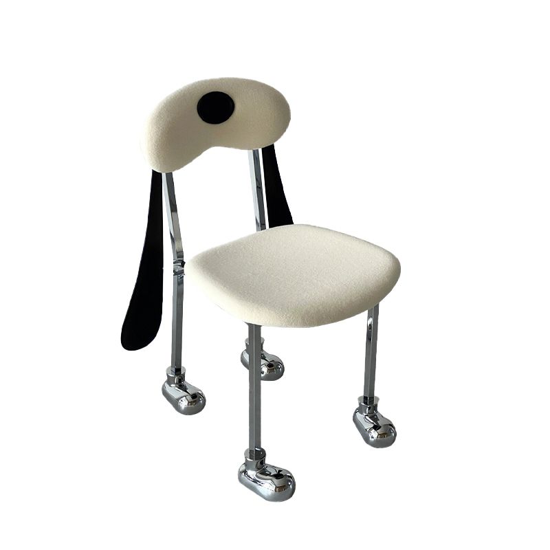 Stainless Steel Frame Armless Dining Chair Upholstered Side Chair for Home Clearhalo 'Dining Chairs' 'Dining Tables & Seating' 'dining_chair' 'furn' 'furn_dining_chair' 'Furniture' 'Kitchen & Dining Furniture' 1200x1200_a02bda56-307a-4846-a2e9-a42eb1677025