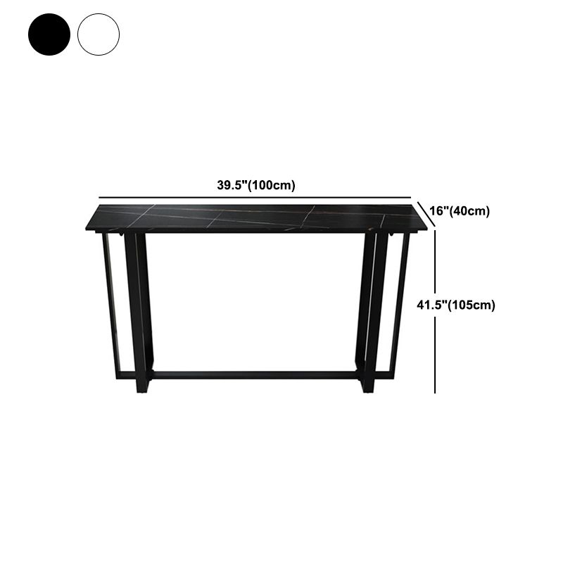 Industrial Sintered Stone Bar Table Black and Metal Base Bar Table Clearhalo 'Bar Furniture' 'Bar Tables' 'bar_tables' 'furn' 'furn_bar_tables' 'Furniture' 'Kitchen & Dining Furniture' 1200x1200_a02cd58c-922e-44d4-927e-0ecbe593e6ff