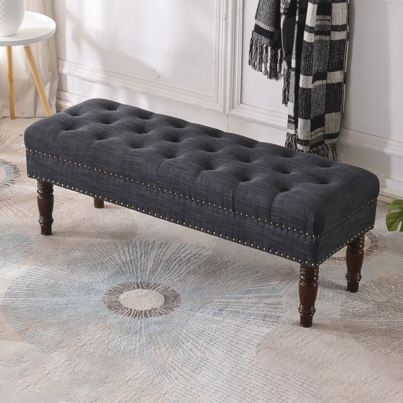 Foam Cushioned Bench 39.37" L x 15.75" W x 17.72" H Modern Bench with Nailheads Clearhalo 'Benches' 'Chairs & Seating' 'furn' 'furn_benches' 'Furniture' 'Living Room Furniture' 1200x1200_a02efb2b-de0d-43c6-9529-48c53835f2f1
