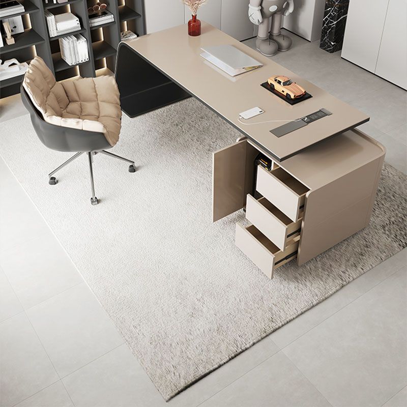 Rectangular Shaped Office Desk Wood with 3 Drawers for Office Clearhalo 'furn' 'furn_office_desk' 'Furniture' 'Office Desks' 'Office Furniture' 'office_desk' 1200x1200_a02fe48b-fe91-406b-85cc-265ec7d0ce60