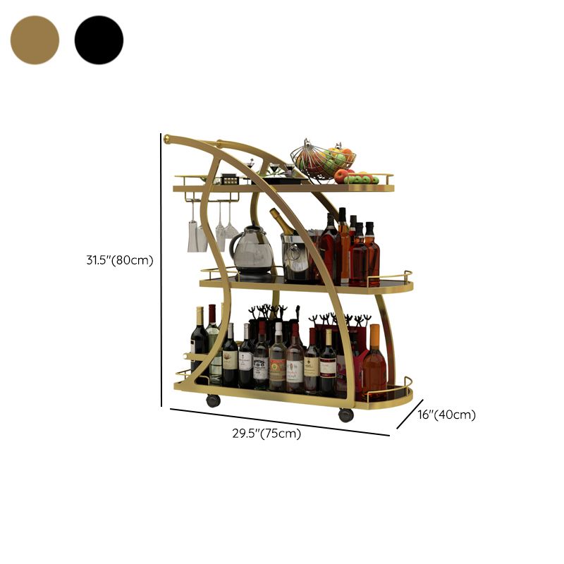 Modern Style Metal Prep Table 31.5"H Rolling Glass Prep Table for Home Use Clearhalo 'furn' 'furn_kitchen_islands_carts' 'Furniture' 'Kitchen & Dining Furniture' 'Kitchen Islands & Carts' 'kitchen_islands_carts' 1200x1200_a0305843-c739-42ee-b39d-93ec63ab9efa