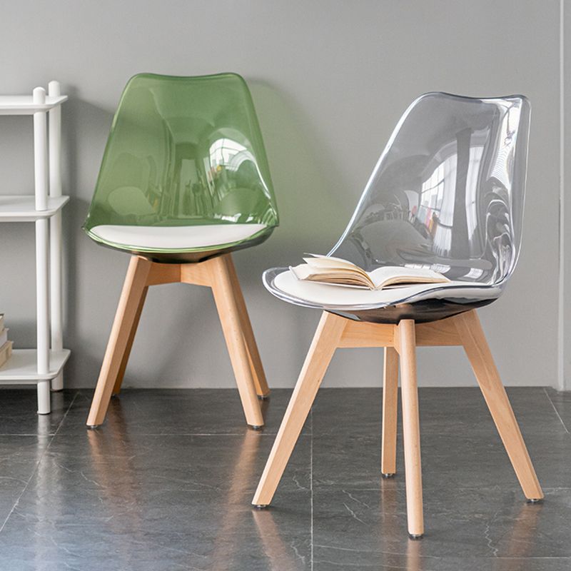 Scandinavian Style Leather Dining Chairs Solid Back Chairs with Wooden Legs Clearhalo ' kitchen&dining_furn' 'Dining Chairs' 'Dining Tables & Seating' 'dining_chair' 'Furniture' 'furniture_dining_chair' 'Kitchen & Dining Furniture' 'kitchen' 1200x1200_a030e0c8-b0b3-49ab-88c6-ede8d66da4b4