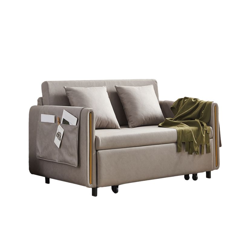 Sofá de brazo cuadrado de cuero de forma falsa con cama con almacenamiento