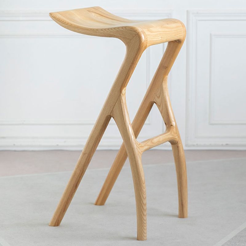 Solid Wood Bar Stool Backrless Counter Stool for Living Room Clearhalo 'Bar Furniture' 'Bar Stools' 'bar_stools' 'furn' 'furn_bar_stools' 'Furniture' 'Kitchen & Dining Furniture' 1200x1200_a0355df5-2d42-4e64-996d-5dc37b9b5ce9
