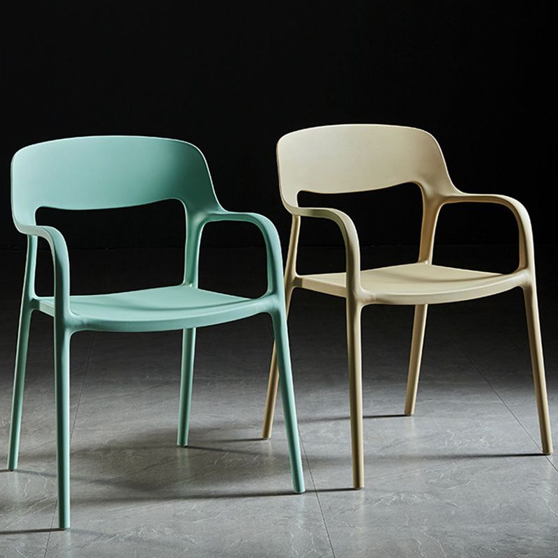 Plastic Contemporary Arm Chair Open Back Kitchen Dining Room Chair Clearhalo 'Dining Chairs' 'Dining Tables & Seating' 'dining_chair' 'furn' 'furn_dining_chair' 'Furniture' 'Kitchen & Dining Furniture' 1200x1200_a03697ca-2813-452e-af12-f564af3af645
