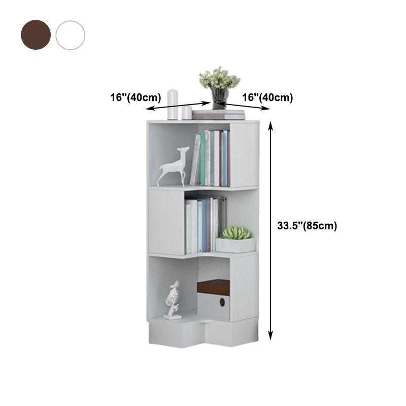 Hoekplank boekenkast verticaal gesloten back -boekenplank voor kantoor