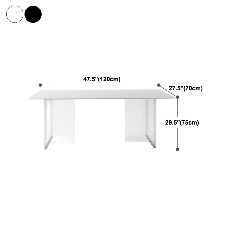 Sintered Stone Top Acrylic Base Dining Table Contemporary Rectangle Table for Home