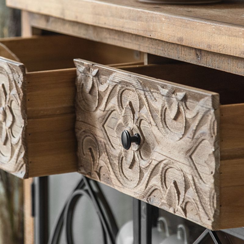 Traditional Display Stand Solid Wood Hutch Cabinet with Doors for Dining Room Clearhalo 'Display & China Cabinets' 'display_china_cabinets' 'furn' 'furn_display_china_cabinets' 'Furniture' 'Kitchen & Dining Furniture' 1200x1200_a03a6caa-3025-4364-b72b-5000972923a0