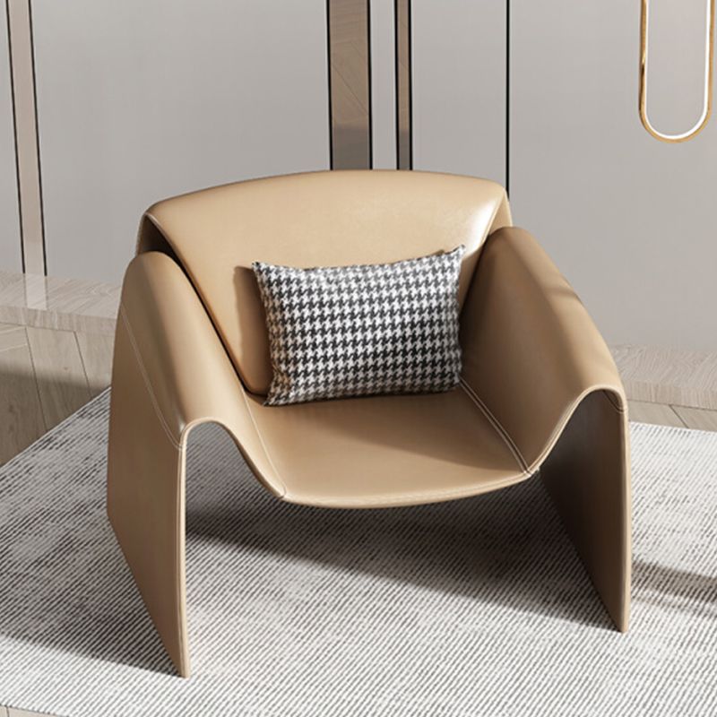 Mid-Century Modern Sled Arm Chair Faux Leather Accent Armchair for Bedroom Clearhalo 'Accent Chairs' 'accent_chairs' 'Chairs & Seating' 'furn' 'furn_accent_chairs' 'Furniture' 'Living Room Furniture' 1200x1200_a03a6ffd-a757-4fc4-9e02-abb82f11baa8