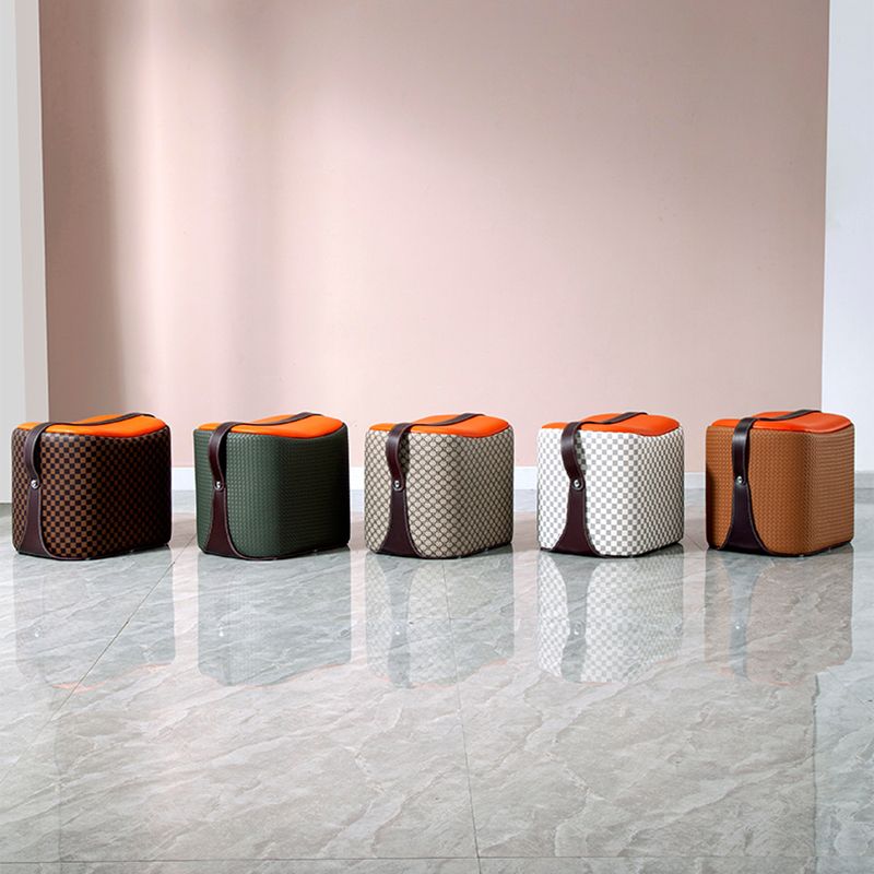 Contemporary Faux Leather Upholstered Ottoman Rectangle Shape Standard Clearhalo 'furn' 'furn_ottomans_poufs' 'Furniture' 'Living Room Furniture' 'Ottomans & Poufs' 'ottomans_poufs' 1200x1200_a03aafa6-8b35-4766-b6ea-a532b6a9b8e1