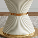 Luxury Round Dining Table Solid Wood Pedestal Dining Table for Dining Room