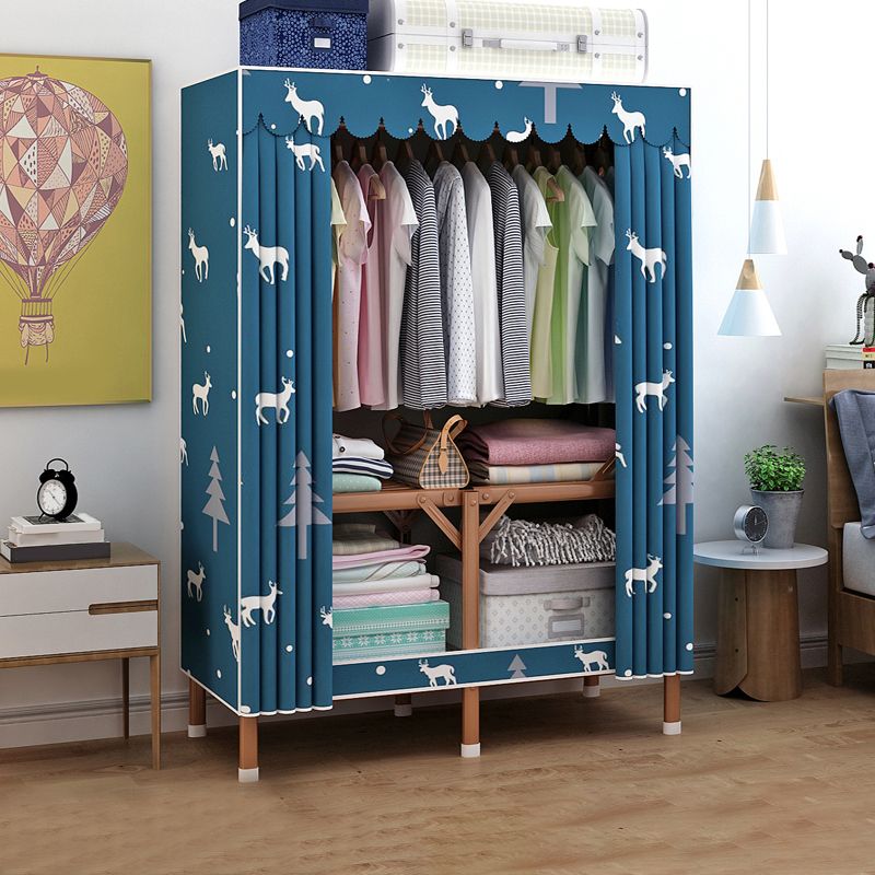 Metal Wardrobe Armoire with Legs Modern Wardrobe Closet with Shelves