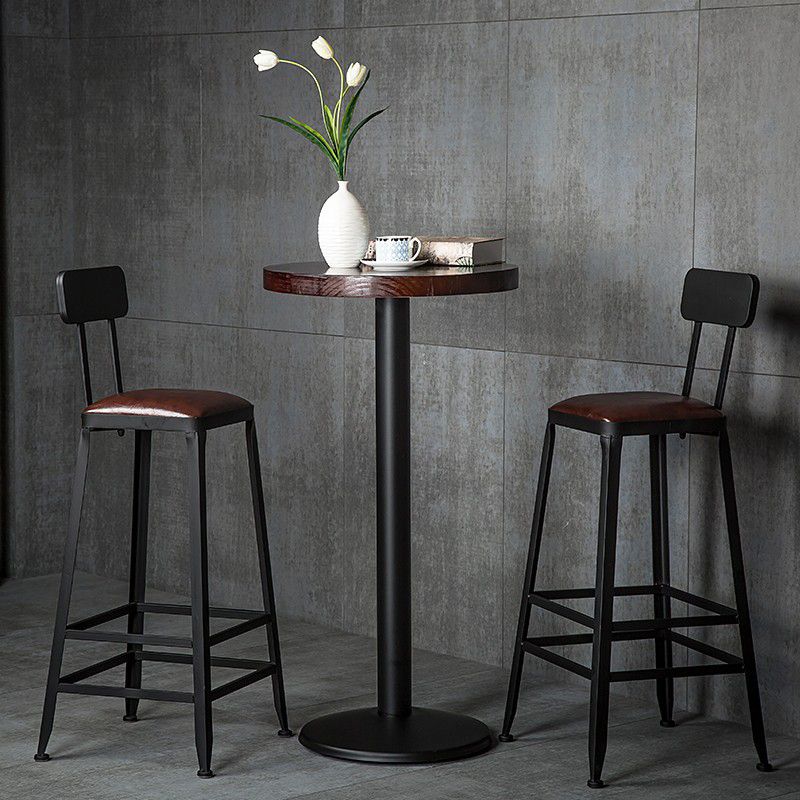 Industrial Leather Bar and Counter Stool Square Stool with 4 Legs Clearhalo 'Bar Furniture' 'Bar Stools' 'bar_stools' 'furn' 'furn_bar_stools' 'Furniture' 'Kitchen & Dining Furniture' 1200x1200_a03cae30-9a61-4f4c-9fd9-0900740fcbb7