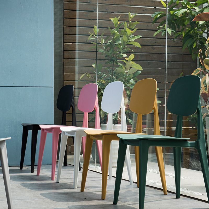 Kitchen Plastic Dining Armless Chair Stacking Dining Room Chair Clearhalo 'Dining Chairs' 'Dining Tables & Seating' 'dining_chair' 'furn' 'furn_dining_chair' 'Furniture' 'Kitchen & Dining Furniture' 1200x1200_a03da32a-76f5-411a-ba47-2ed5897f2dba