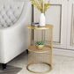 21.65" Tall Mid-century Side End Table Metal Frame Round Sofa Side Accent Table