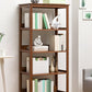 Modern Brown Vertical Book Shelf Bamboo Etagere Open Plank voor thuis
