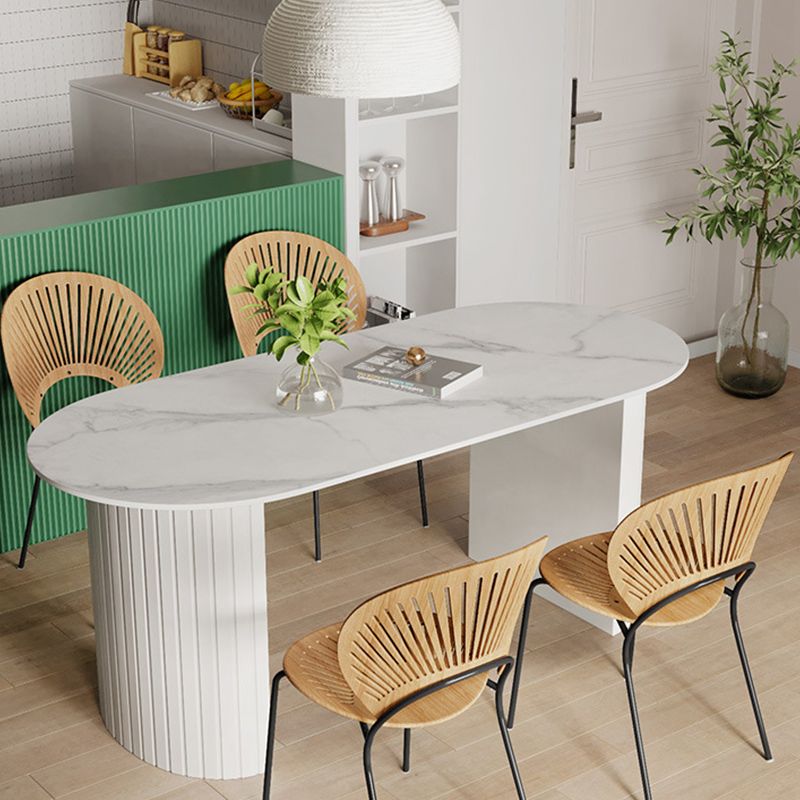 Sintered Stone Top White Table for Restaurant Modern Kitchen Table with Double Pedestal Clearhalo 'Dining Tables & Seating' 'Dining Tables' 'dining_table' 'furn' 'furn_dining_table' 'Furniture' 'furniture_dining_table' 'Kitchen & Dining Furniture' 'kitchen' 'kitchen_dining_table' 1200x1200_a03f62a0-9123-4153-9754-dd4997ced697