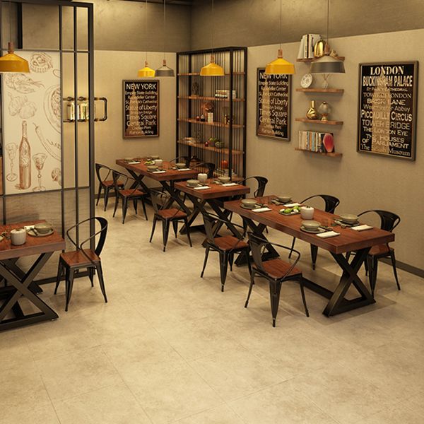 Set di tavoli da pranzo industriale 1/2/5 pezzi con mobili da cucina a base di metallo