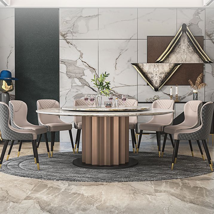Round Pedestal Dinner Table Traditional Luxury Marble Dining Table for Indoor Clearhalo ' dining_table' 'Dining Tables & Seating' 'Dining Tables' 'furn' 'furn_dining_table' 'Furniture' 'furniture_dining_table' 'Kitchen & Dining Furniture' 'kitchen&dining_furn' 'kitchen' 'kitchen_dining_table' 1200x1200_a0414250-2ca6-447b-95ad-76e91318341b