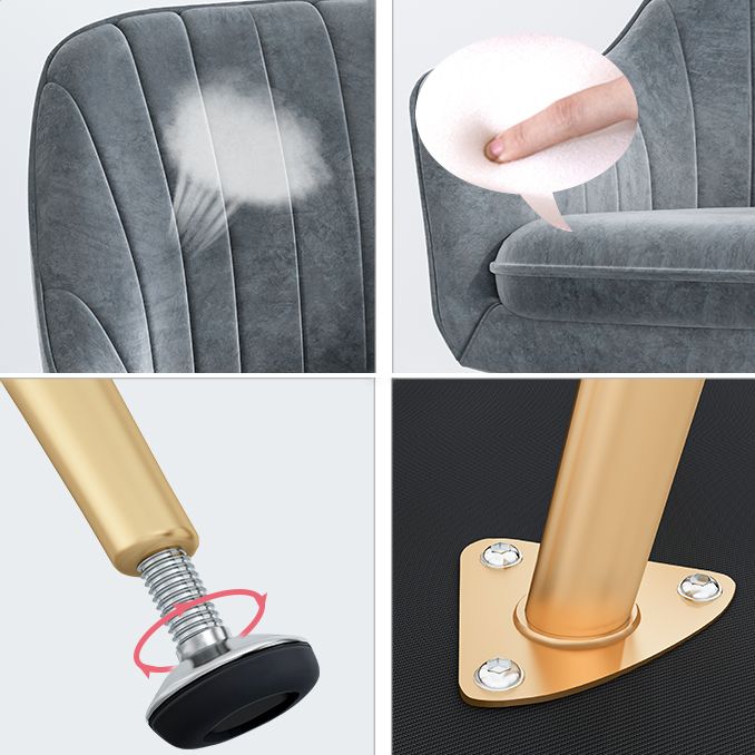 Scandinavian Style Metal Dining Chairs Coffee Shop Cushion Chair with Arm Clearhalo ' kitchen&dining_furn' 'Dining Chairs' 'Dining Tables & Seating' 'dining_chair' 'furn' 'furn_dining_chair' 'Furniture' 'furniture_dining_chair' 'Kitchen & Dining Furniture' 'kitchen' 1200x1200_a0439c67-499f-48fd-87a9-99a3ed7944d8