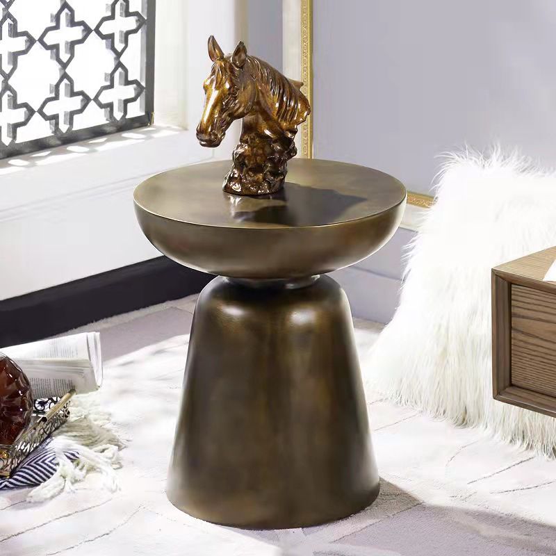 15.75" W x 15.75"D  x 17.72" H Side End Table Round Pedestal Side Table