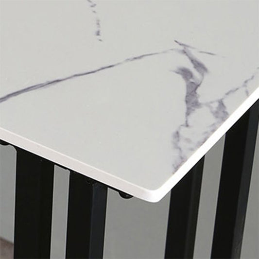 Glam Rectangle Bar Table Set 1/2/3/4 Pieces Faux Marble Pub Set for Dining Room