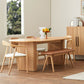 Modern Pine Wood Dining Table Oval Wooden Table with Double Pedestal