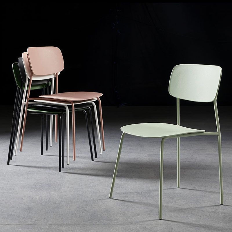 Contemporary Style Kitchen Metal Dining Chairs Dining Armless Side Chair Clearhalo ' kitchen&dining_furn' 'Dining Chairs' 'Dining Tables & Seating' 'dining_chair' 'furn' 'furn_dining_chair' 'Furniture' 'furniture_dining_chair' 'Kitchen & Dining Furniture' 'kitchen' 1200x1200_a048b87f-d7bf-4bac-bc5e-92059e3bd35b