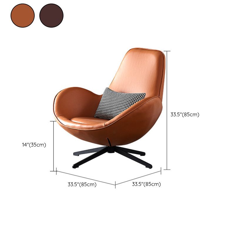 33.46" Wide Tight Back Chair Leather Black 4-Star Base Arm Chair Clearhalo 'Accent Chairs' 'accent_chairs' 'Chairs & Seating' 'furn' 'furn_accent_chairs' 'Furniture' 'Living Room Furniture' 1200x1200_a048be0d-f57e-4ca8-9dc1-aa015907a806