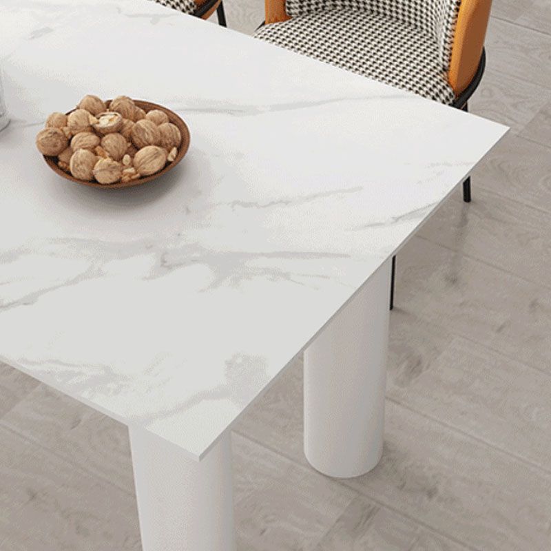 Marmor und Metall weißer Büroschreibtisch Glam gebogen