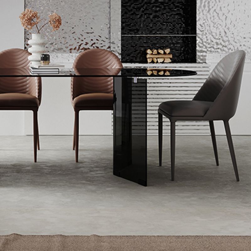 1/2/5/7 Stücke moderne ovale, temperierte Glasobertoper -Ess -Set für Zuhause