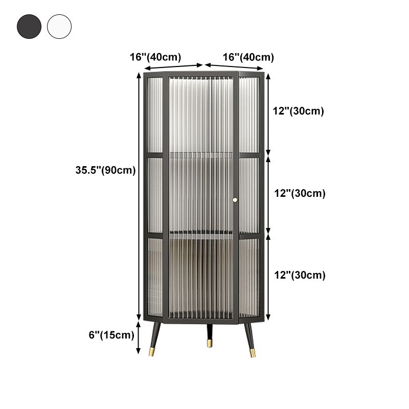 Living Room Minimalism Buffet Server Glass Door Metal Frame Dining Server Clearhalo 'buffet_sideboard' 'Buffets & Sideboards' 'furn' 'furn_buffet_sideboard' 'Furniture' 'Kitchen & Dining Furniture' 1200x1200_a04ad379-0eb3-4a81-b79d-ef0c6d16ebe6