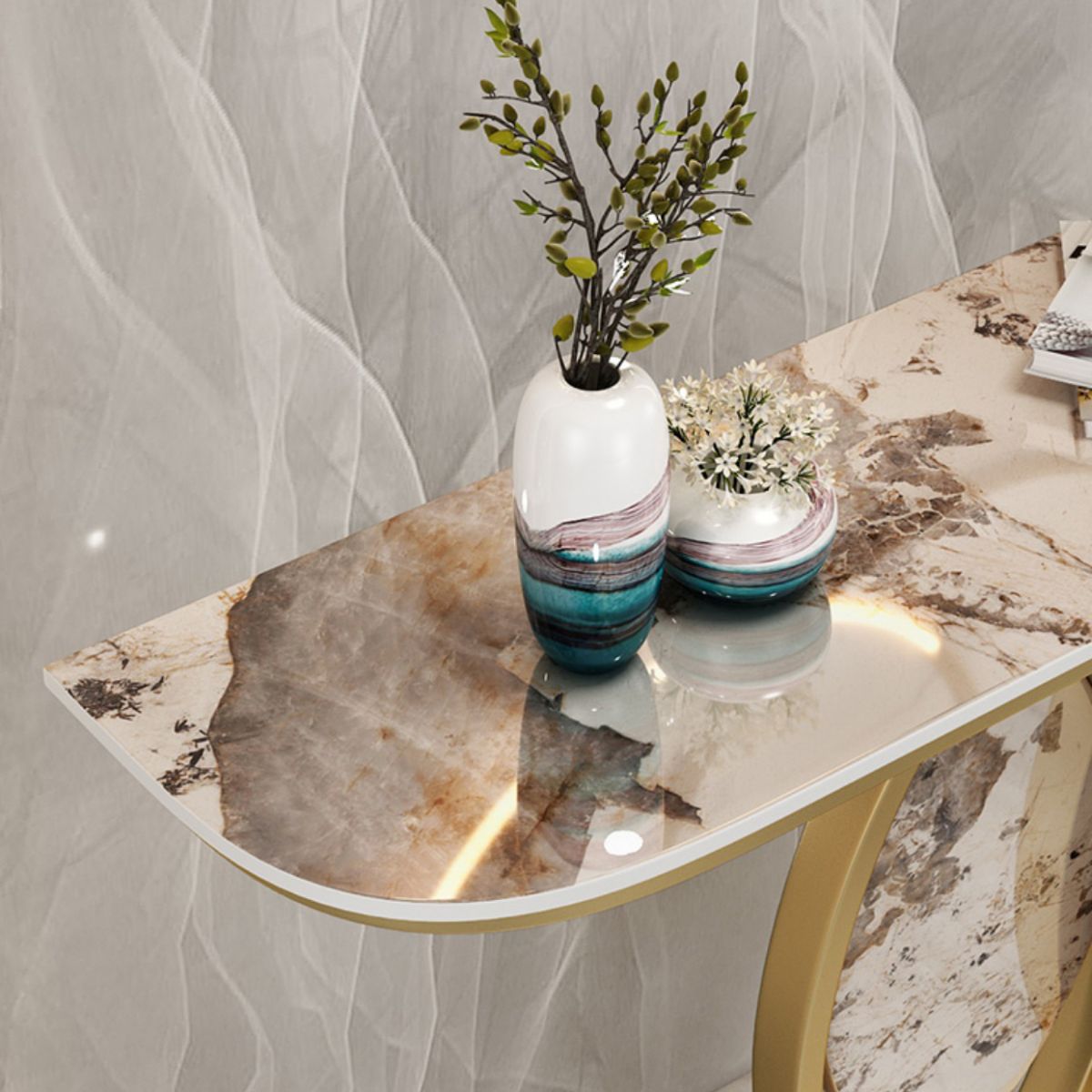 Tavolo console in pietra glam tavolo da fine graffio per la sala