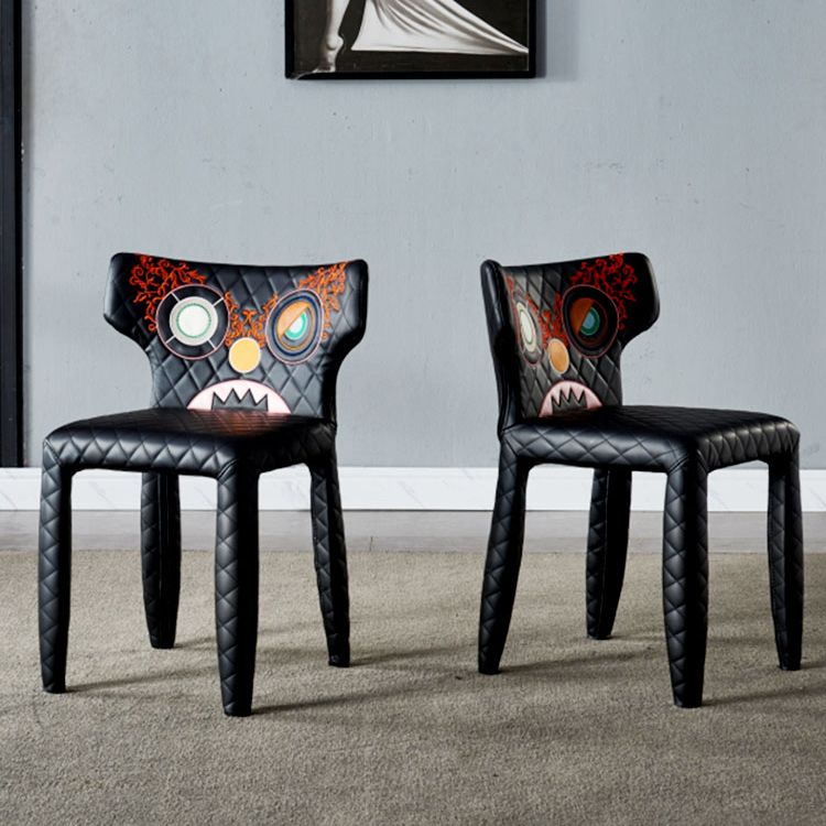 Hedendaagse stijl wingback gestoffeerde eetkamerstoel voor eetkamer