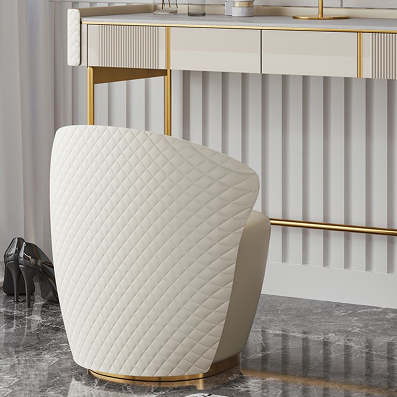 Metal Luxurious Dressing Table in Beige 5 Wood Storage Drawers Vanity Clearhalo 'Bedroom Furniture' 'furn' 'furn_makeup_vanities' 'Furniture' 'Makeup Vanities' 'makeup_vanities' 1200x1200_a04c1525-635d-4c14-9250-746227adc489