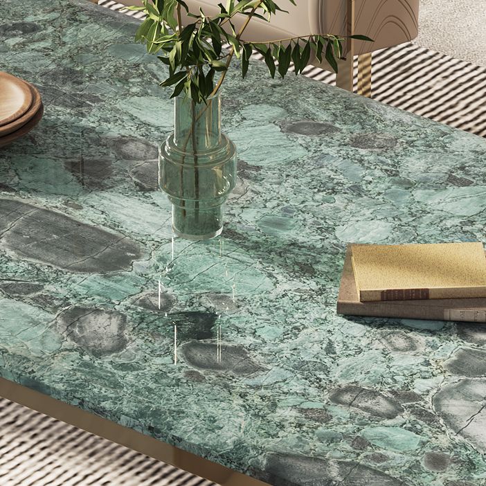 1/4/6 Pieces Glam Green Stone Top Metal Frame Dining Set for Home