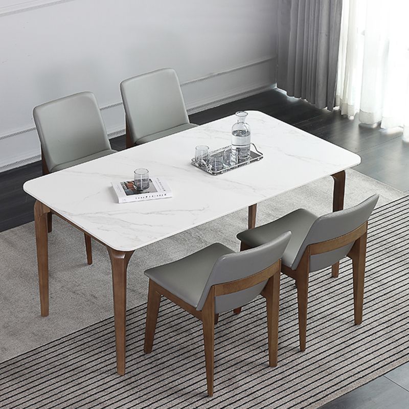 Contemporary Fixed Sintered Stone Dining¬†Room¬†Table¬†with 4 Solid Wood Legs Kitchen Dining Set Clearhalo 'Dining Room Sets' 'Dining Tables & Seating' 'dining_room_set' 'Furniture' 'furniture_dining_room_set' 'Kitchen & Dining Furniture' 'kitchen&dining_furn' 'kitchen' 1200x1200_a04e45d9-25e8-458d-b69d-d83e01950529