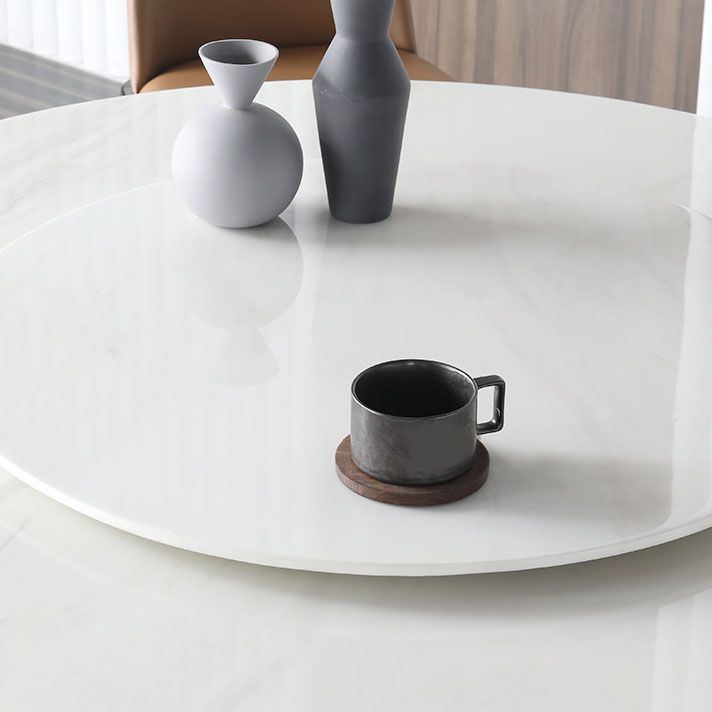 Ensemble de Table à manger en marbre, 1/4/5 pièces, Table à manger ronde et chaises à cadre en bois massif
