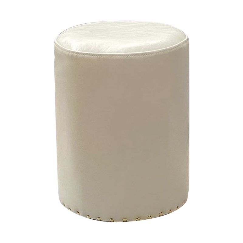 Modern PU Leather Pouf Chair Plain Cylinder Shape Nailhead Trim Sherpa Pouf Clearhalo 'furn' 'furn_ottomans_poufs' 'Furniture' 'Living Room Furniture' 'Ottomans & Poufs' 'ottomans_poufs' 1200x1200_a04f5642-e500-44d1-b0d3-66696fee3f1b