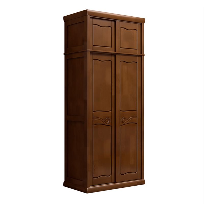 Traditional Sliding Wardrobe Cabinet Rubberwood Wardrobe Armoire Clearhalo 'Armoires & Wardrobes' 'armoires_wardrobes' 'Bedroom Furniture' 'furn' 'furn_armoires_wardrobes' 'Furniture' 1200x1200_a050a251-7872-4441-94f0-d240345a737d