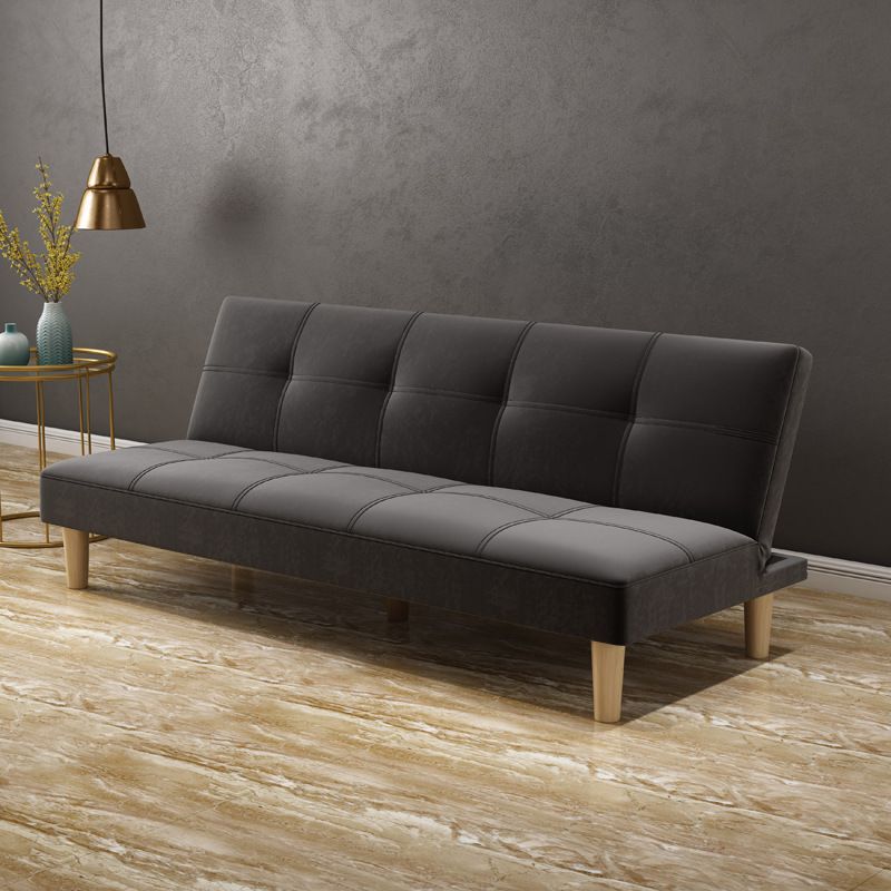 Modern Convertible Armless Sofa Velvet Biscuit Back 2/3-seat Sofa Clearhalo 'furn' 'furn_sofas' 'Furniture' 'furniture_sofas' 'kitchen' 'kitchen_sofas' 'Living Room Furniture' 'Sofa' 'sofas' 1200x1200_a051bcbf-1845-464e-953b-6863b667e2a2